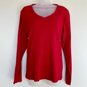 St. John's Bay Red Long Sleeve V-Neck Top | Size XXL